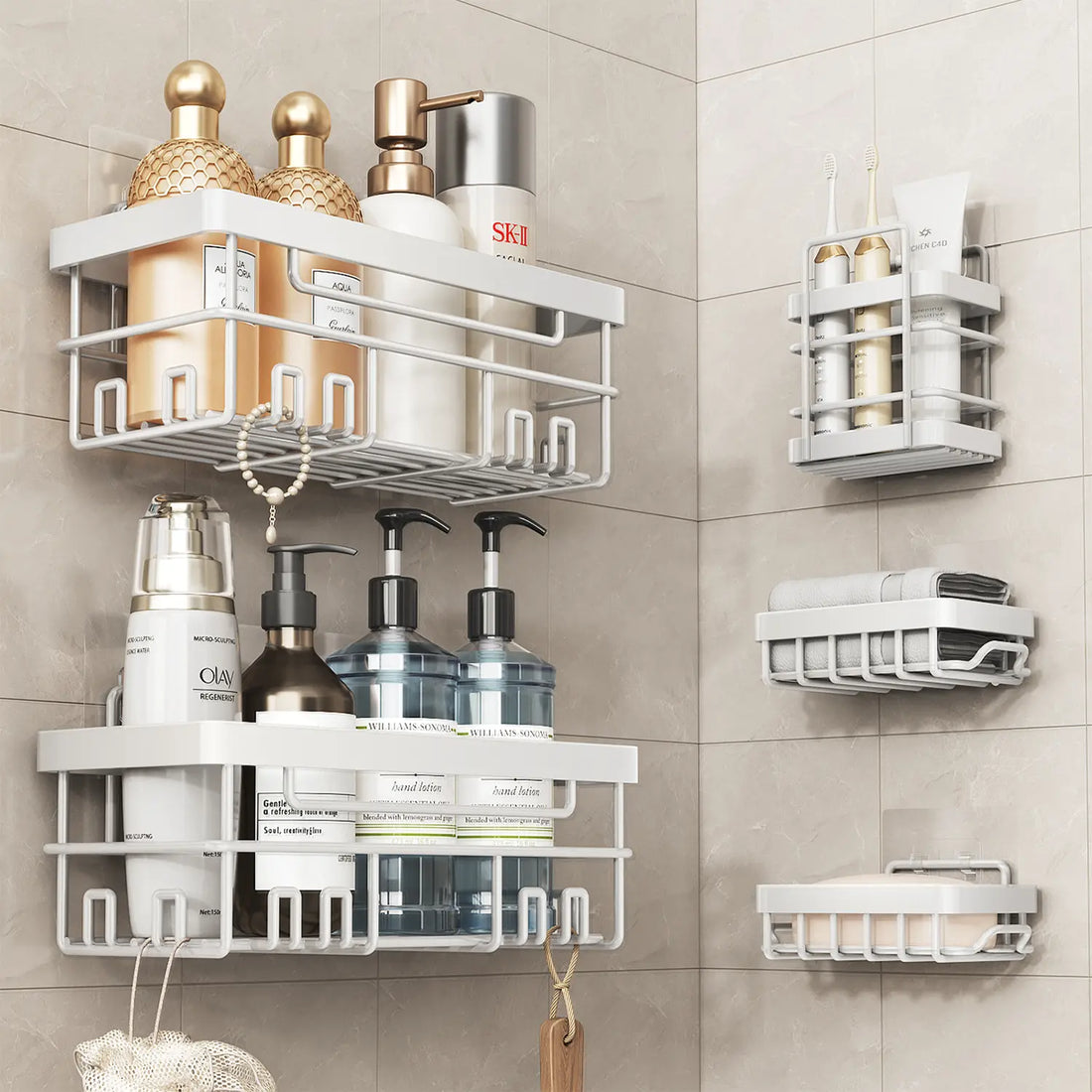 Cobbe Adhesive Shower Caddy 5-Pack Cobbe