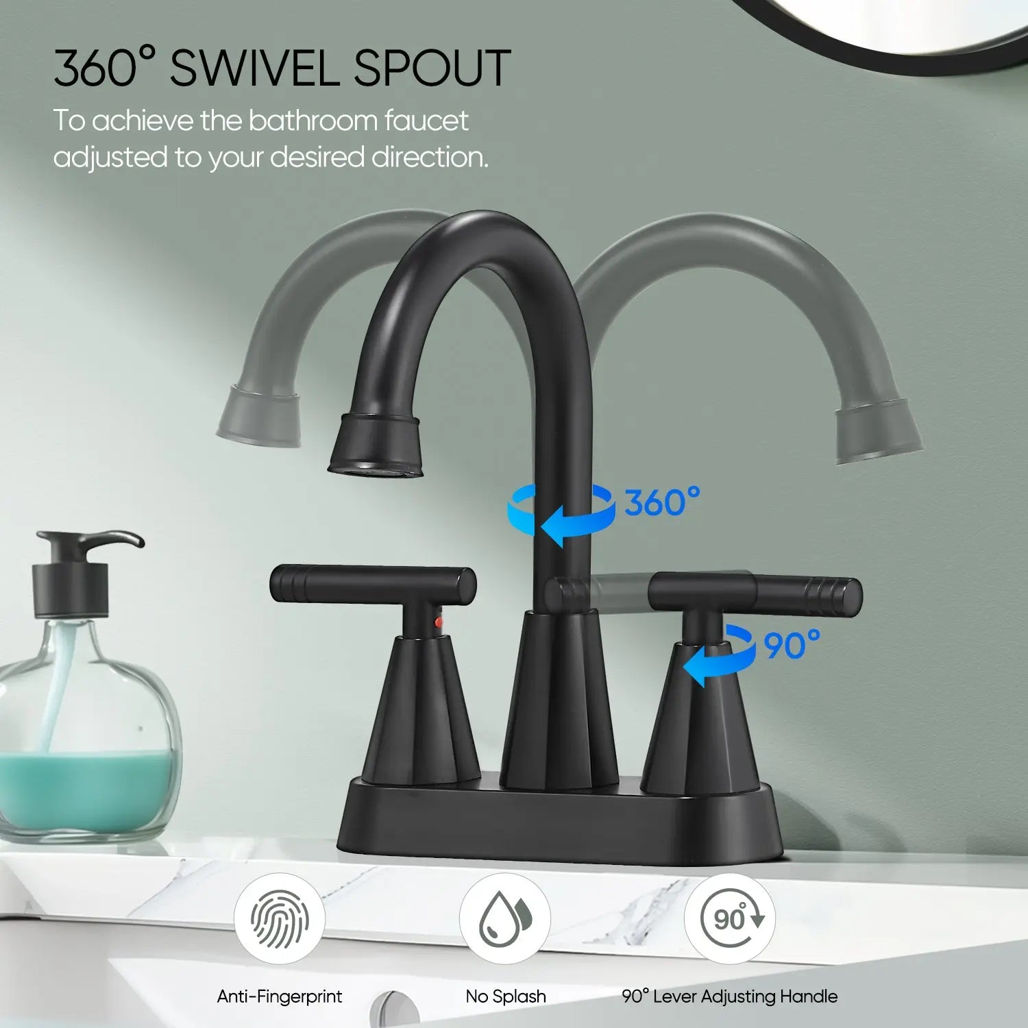 Cobbe Bathroom Faucets for Sink 3 Hole, 4 Inch with Pop Up Drain Cobbe