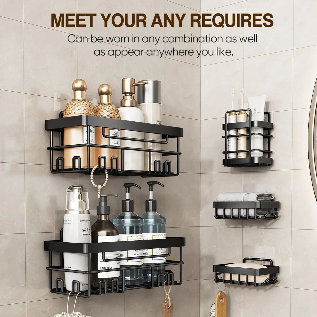 Cobbe Adhesive Shower Caddy 5-Pack Cobbe