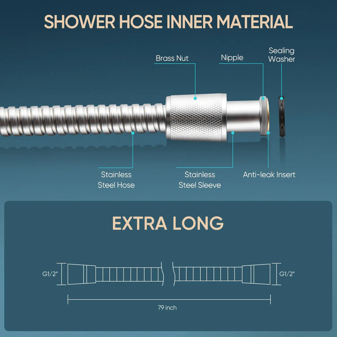 Cobbe Shower Hose Extra Long Cobbe