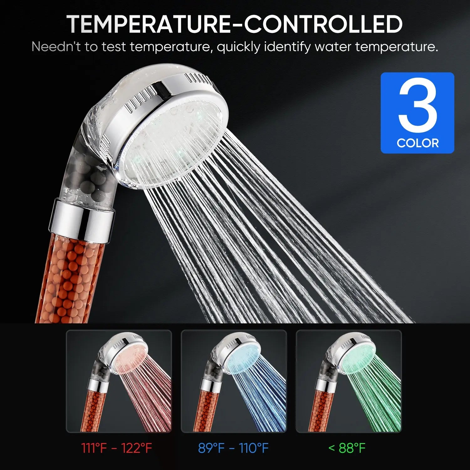 Cobbe LED Shower Head with Temperature Sensor Cobbe