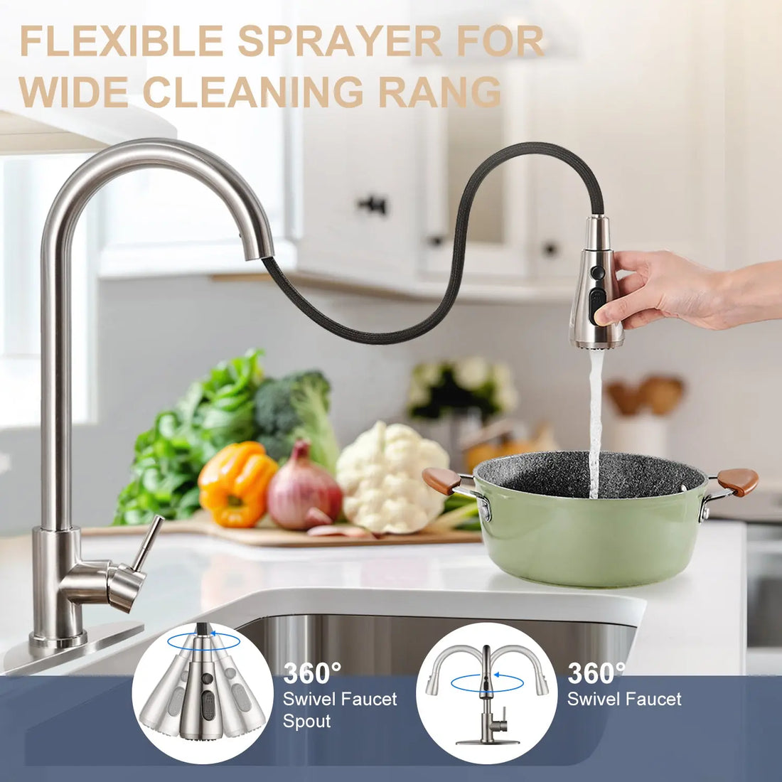 Cobbe Kitchen Faucet with Pull Down Sprayer Cobbe