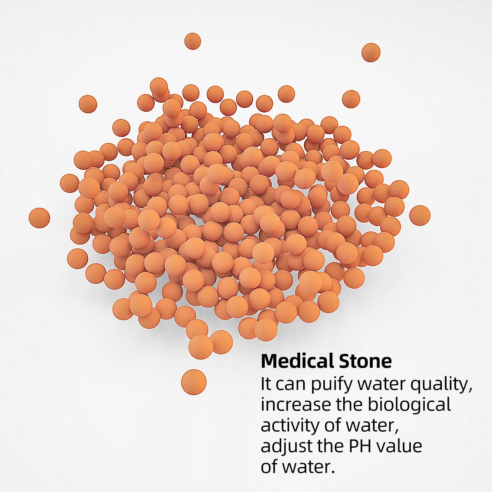 Cobbe Replacement Shower Head Beads,90g Shower Filter Stone Beads,Mineral Stone Balls for Water Filtration,for Filtered Shower Head (Orange Gray White) Cobbe