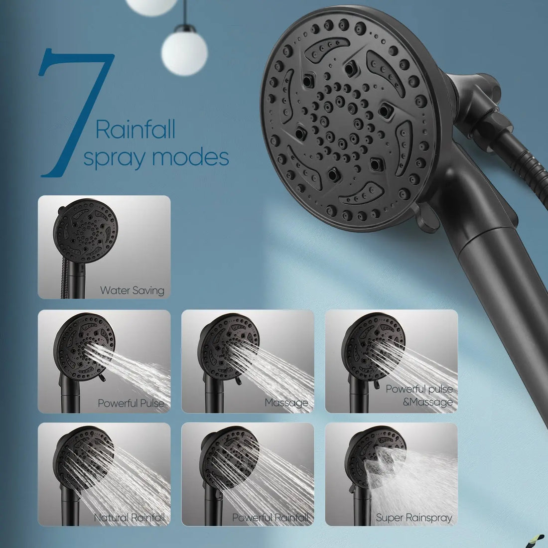 Cobbe Filtered Shower Head with handheld, High Pressure 7-mode Cobbe