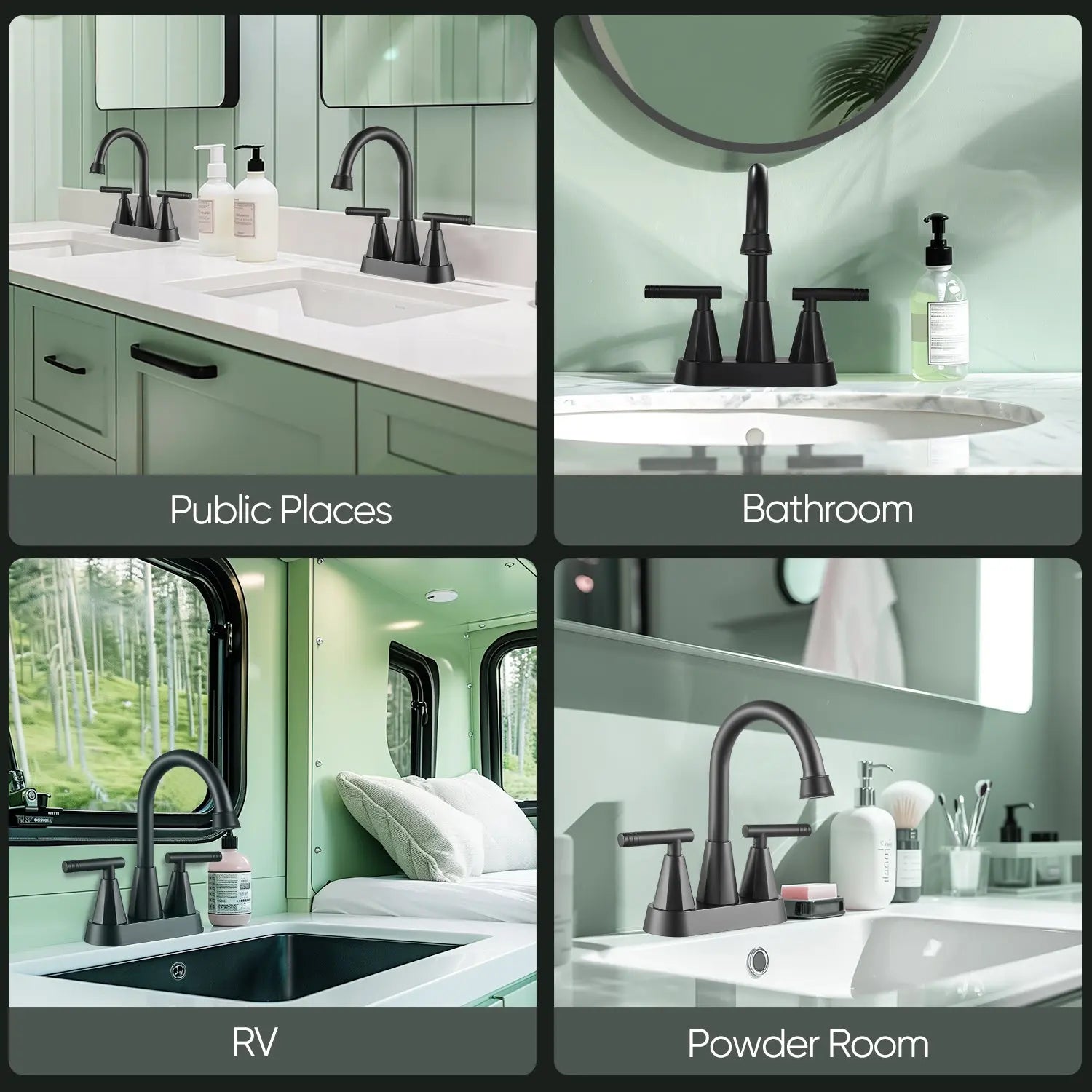 Cobbe Bathroom Faucets for Sink 3 Hole, 4 Inch with Pop Up Drain Cobbe
