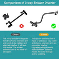 Cobbe 12 Inch All Metal 3-Way Rain Shower Head, High Pressure Shower Head, Dual Shower Heads with Handheld Spray Combo - Upgrade Extension Arm Height Adjustable - 9 Spray Filtered Shower Head Cobbe