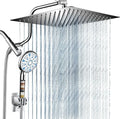 Cobbe 12 Inch All Metal 3-Way Rain Shower Head, High Pressure Shower Head, Dual Shower Heads with Handheld Spray Combo - Upgrade Extension Arm Height Adjustable - 9 Spray Filtered Shower Head Cobbe
