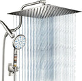 Cobbe 12 Inch All Metal 3-Way Rain Shower Head, High Pressure Shower Head, Dual Shower Heads with Handheld Spray Combo - Upgrade Extension Arm Height Adjustable - 9 Spray Filtered Shower Head Cobbe