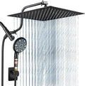 Cobbe 12 Inch All Metal 3-Way Rain Shower Head, High Pressure Shower Head, Dual Shower Heads with Handheld Spray Combo - Upgrade Extension Arm Height Adjustable - 9 Spray Filtered Shower Head Cobbe