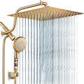 Cobbe 12 Inch All Metal 3-Way Rain Shower Head, High Pressure Shower Head, Dual Shower Heads with Handheld Spray Combo - Upgrade Extension Arm Height Adjustable - 9 Spray Filtered Shower Head Cobbe