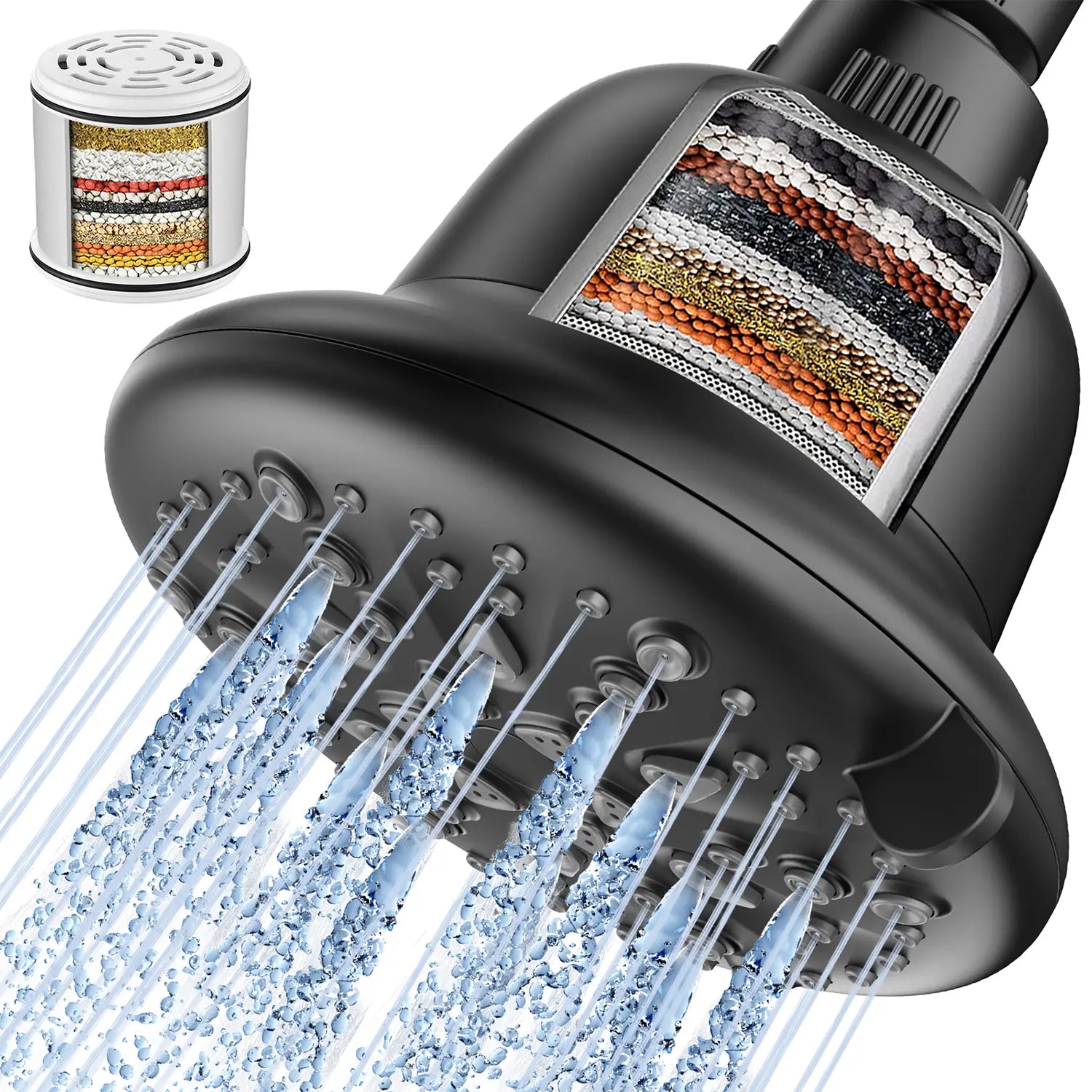 Cobbe Filtered Shower Head, 7 Modes High Pressure Shower Heads Cobbe