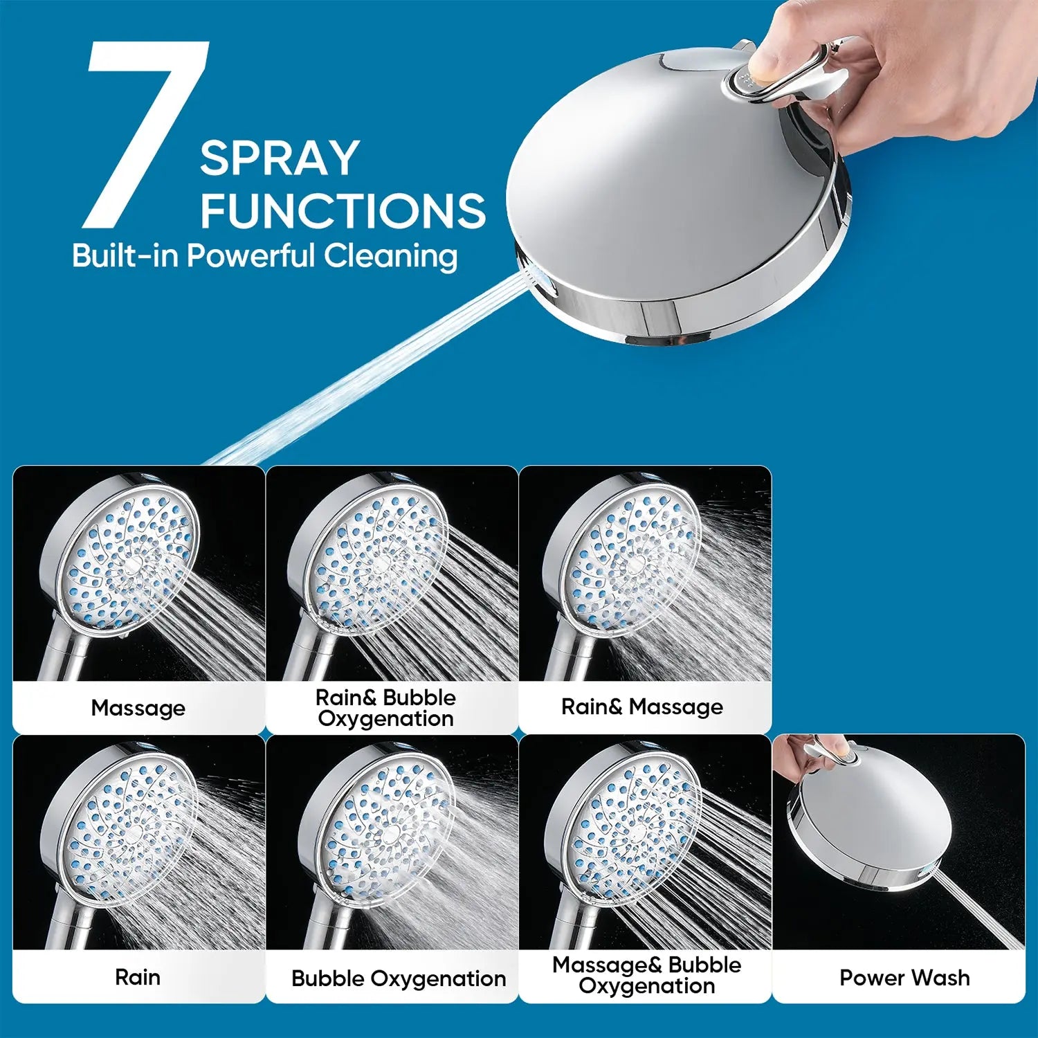 Cobbe Filtered Shower Head with Handheld, 7-mode High Pressure, Removes Chlorine & Hard Water Cobbe
