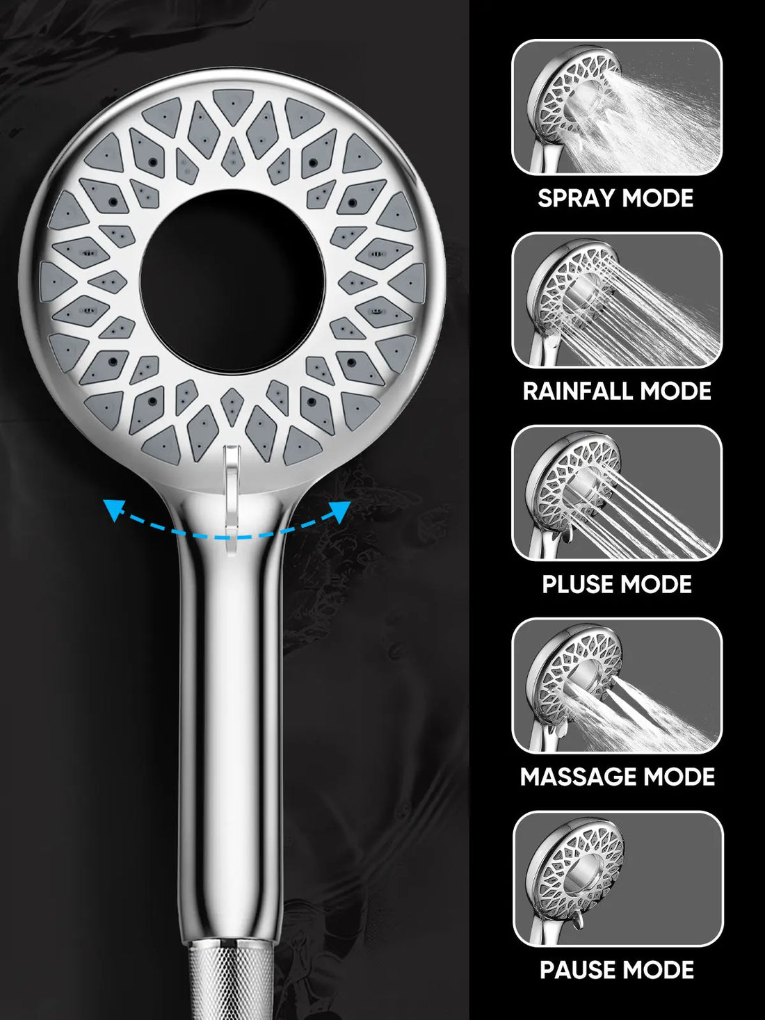 Cobbe Dual Shower Head with Magnetic Handheld, High Pressure Rain Shower Combo 2-in-1