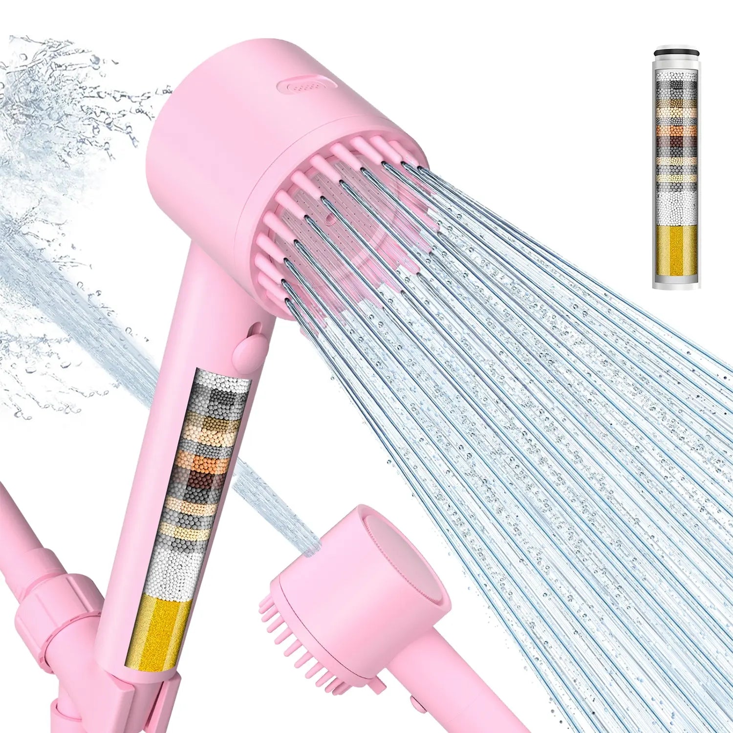 Cobbe Ion Drops Filtered Shower Head - High Pressure, 4+1 Spray Modes with Power Wash for Hard Water, Removes Chlorine Cobbe