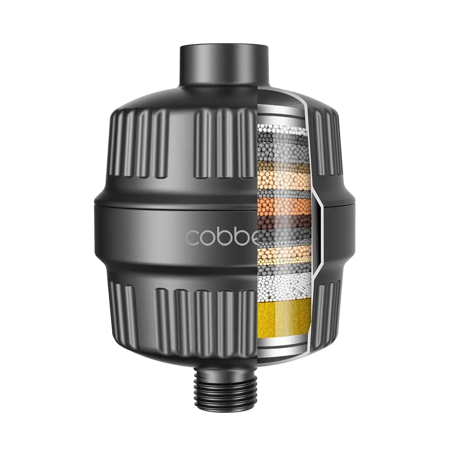BESy High Output Shower Filter HD HEAVY DUTY Filter For Hard Water Universal Multi Stage Shower Head Removing Chlorine Harmful Substance Matte Black