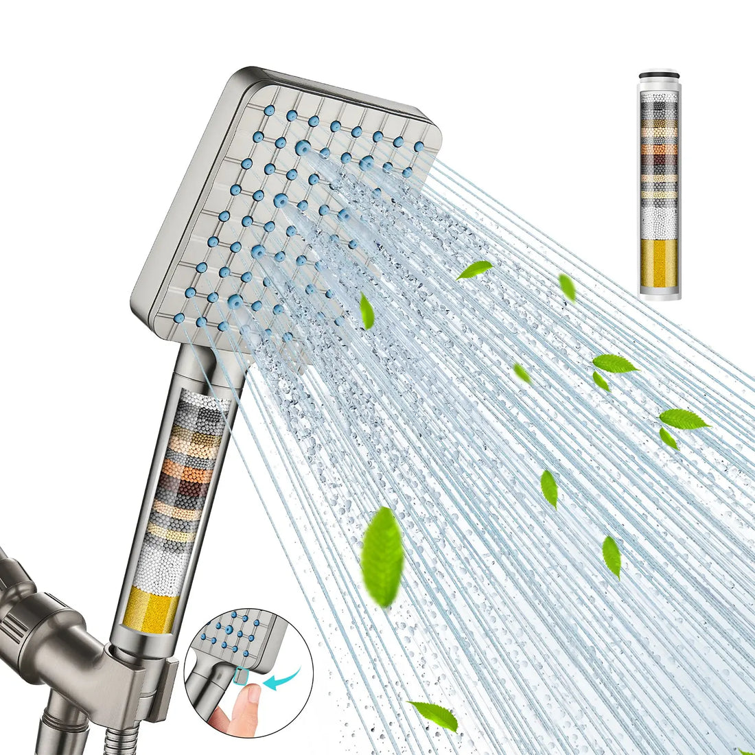 Cobbe Filtered Shower Head with Handheld, High Pressure 6-Mode Shower Head