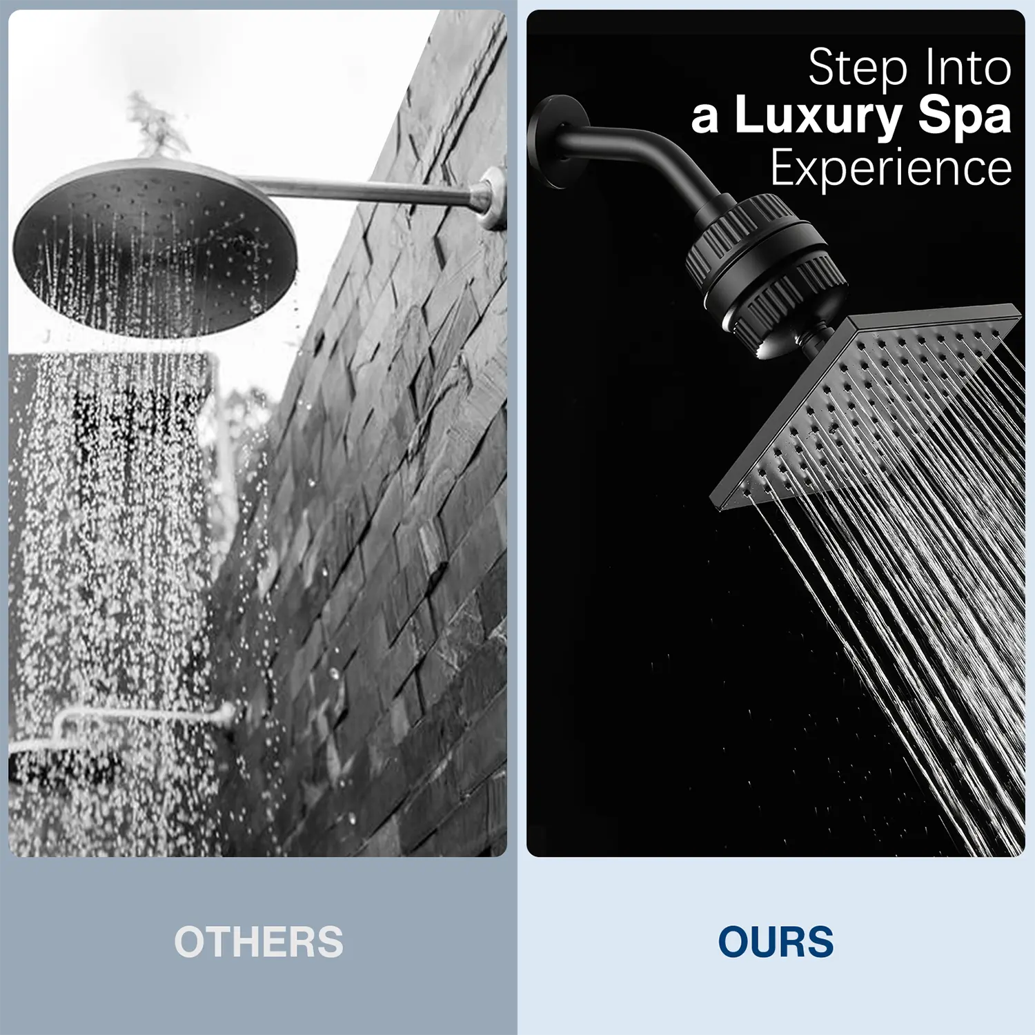Cobbe High Pressure Filtered Shower Head with Rain Shower Head Cobbe