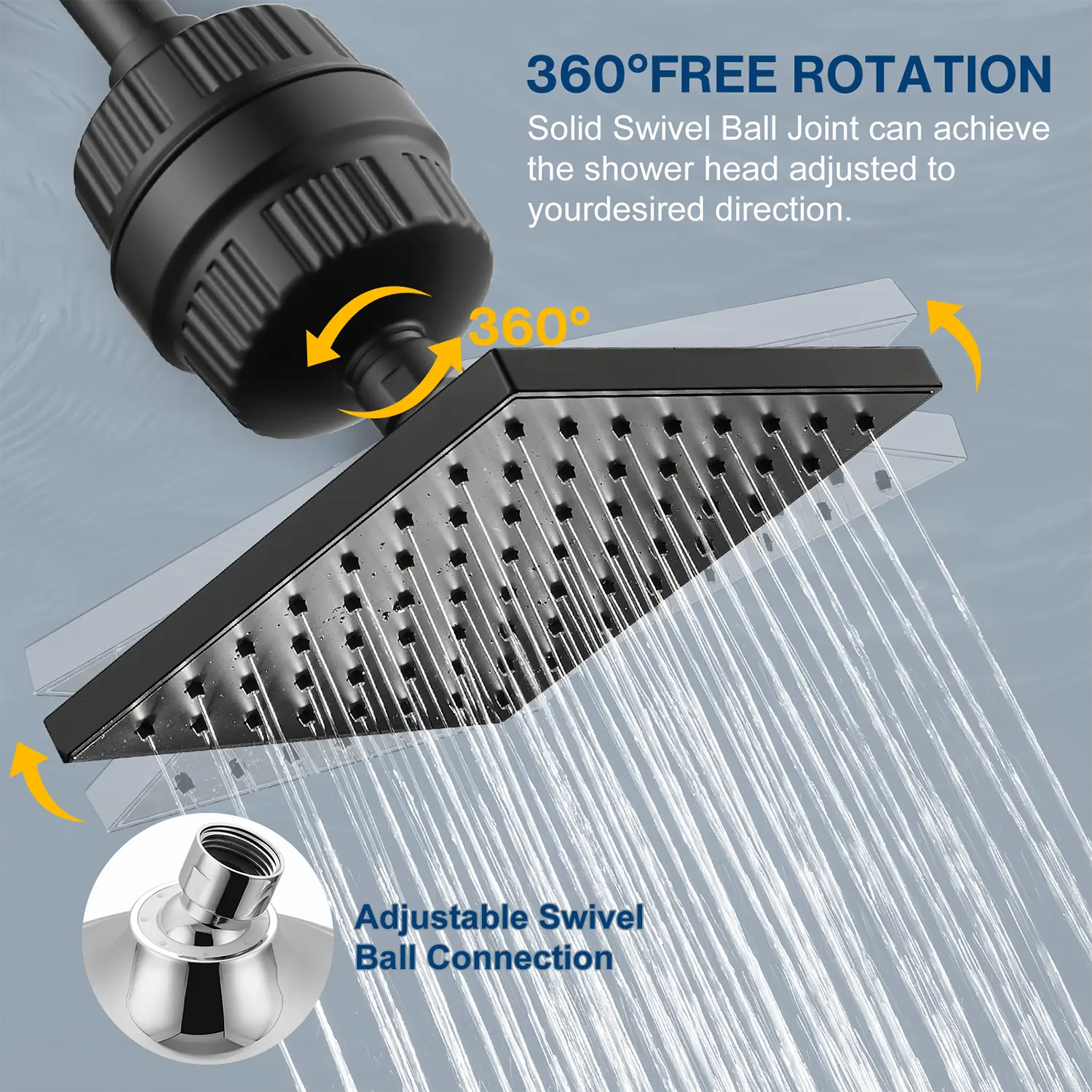 Cobbe High Pressure Filtered Shower Head with Rain Shower Head Cobbe