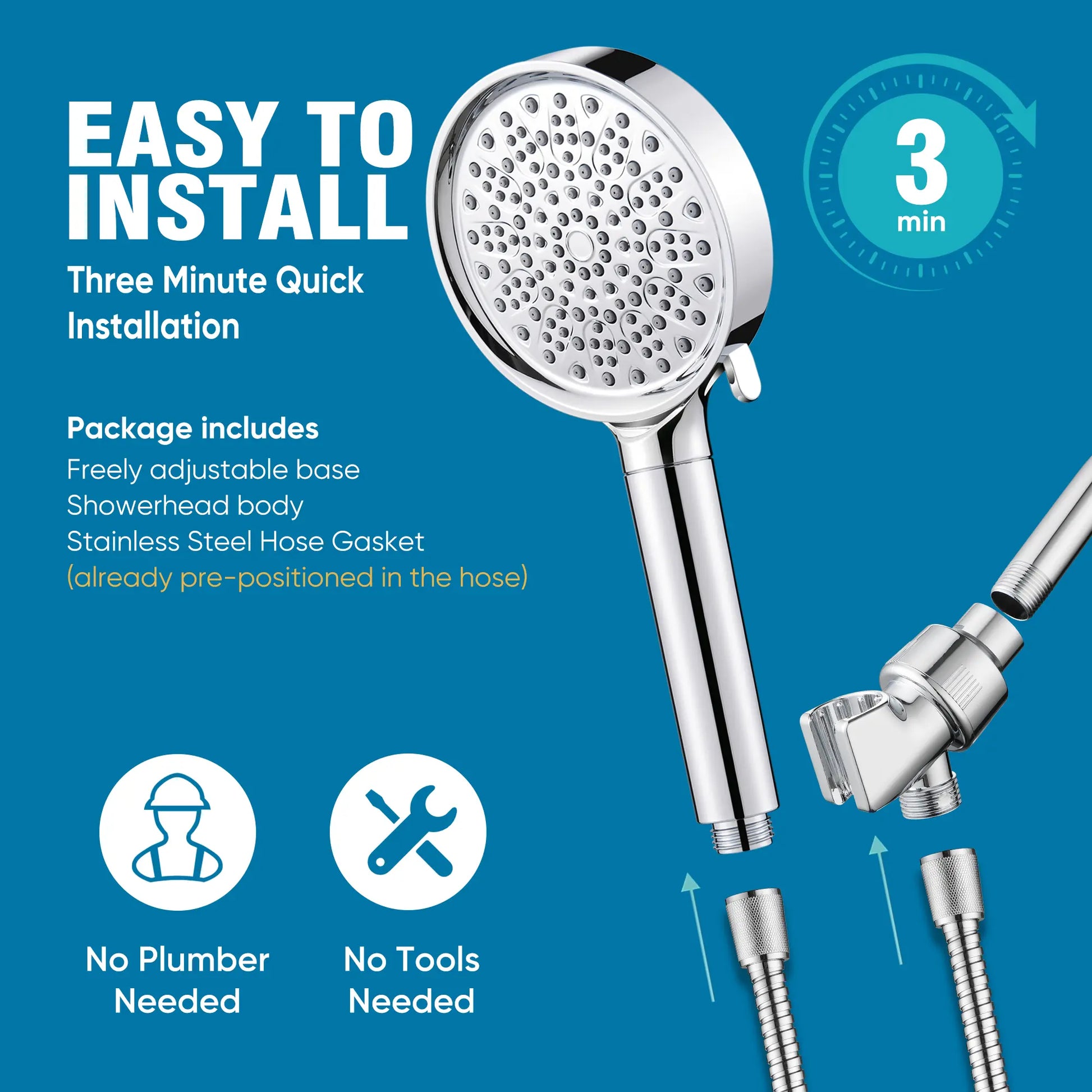 Cobbe High Pressure 6 Spray Mode Filtered Shower Head with Handheld - Remove Chlorine - Reduces Dry Itchy Skin Cobbe