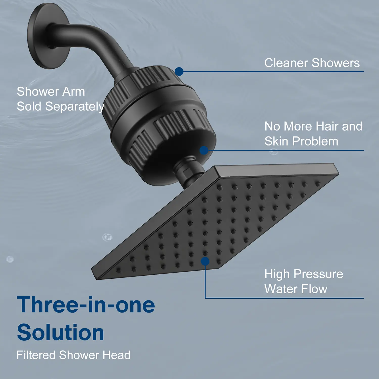 Cobbe High Pressure Filtered Shower Head with Rain Shower Head Cobbe