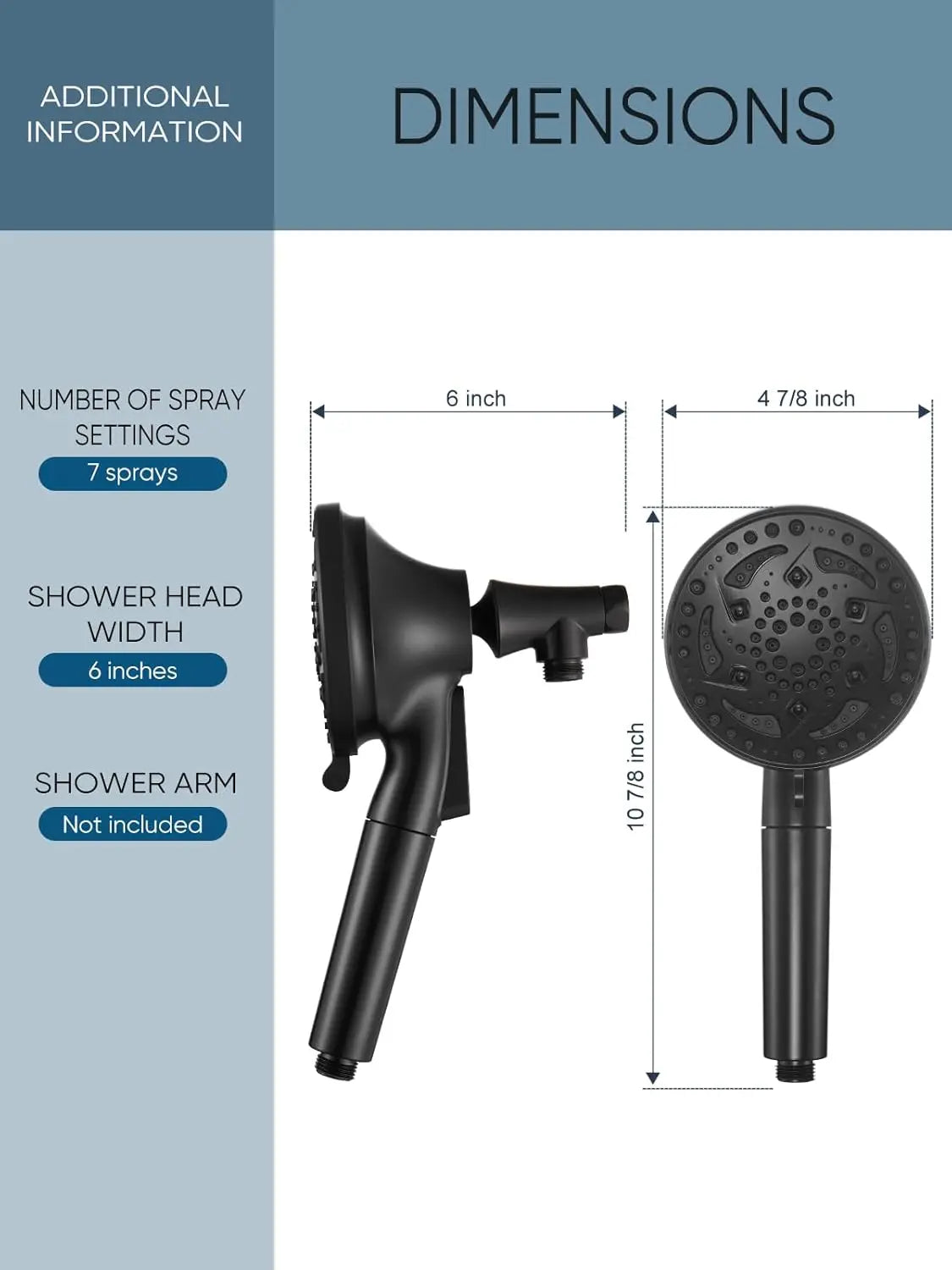 Cobbe Filtered Shower Head with handheld, High Pressure 7-mode Showerhead Hose, Bracket, Water Softener Filters Beads for Hard Remove Chlorine and Harmful Substance, Black, U.S. Patents Cobbe