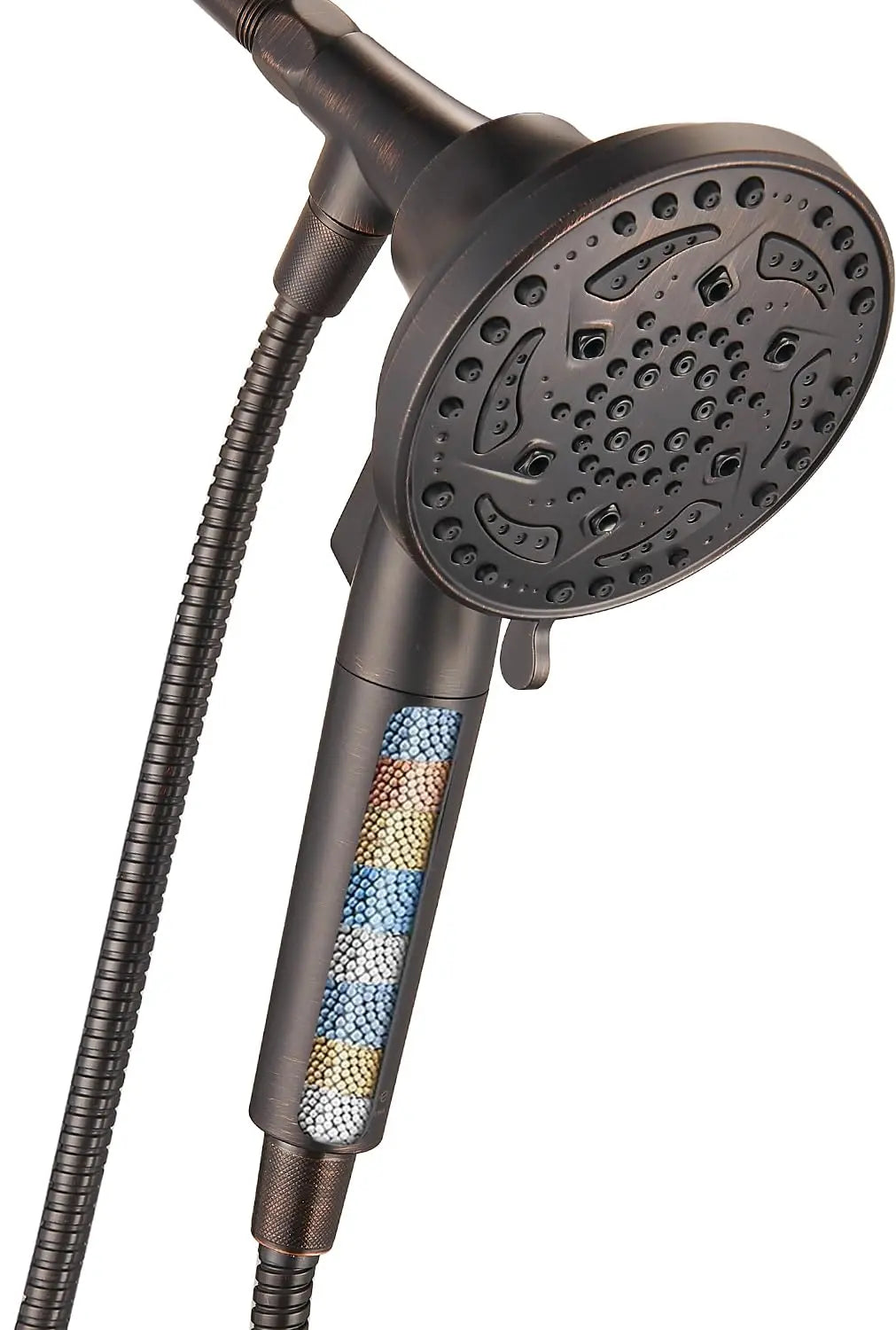 Cobbe Filtered Shower Head with handheld, High Pressure 7-mode Showerhead Hose, Bracket, Water Softener Filters Beads for Hard Remove Chlorine and Harmful Substance, Black, U.S. Patents Cobbe