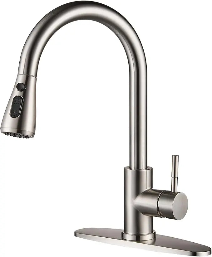 Cobbe Kitchen Faucets, Black Kitchen Faucet with Pull Down Sprayer, High Arc Stainless Steel Kitchen Sink Faucet with Single Handle for Farmhouse Rv Camper Laundry Cobbe