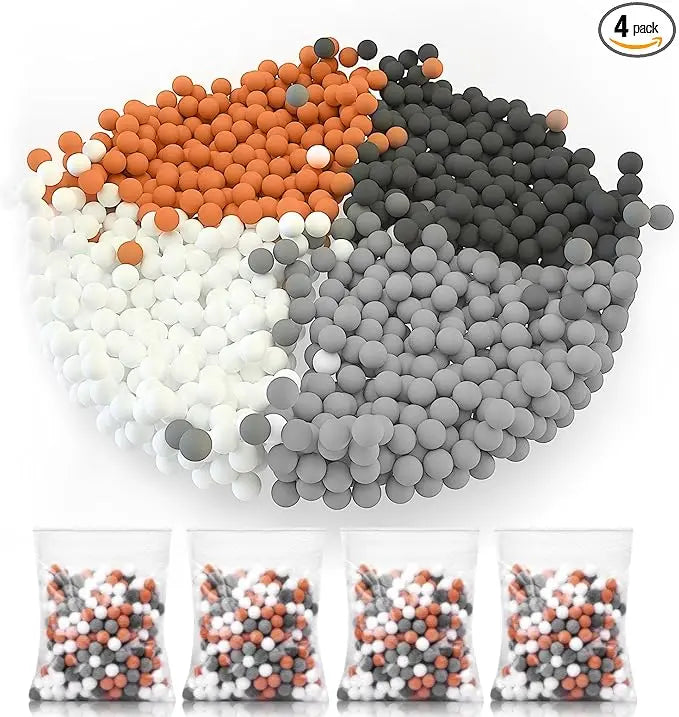 Cobbe Replacement Shower Head Beads，90g Shower Filter Stone Beads，Mineral Stone Balls for Water Filtration，for Filtered Shower Head (Orange Gray White) Cobbe