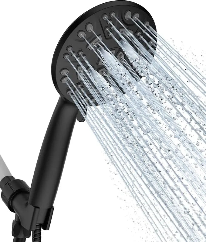 Cobbe 8 Functions Shower Head with handheld, High Pressure Shower Head Set with Hose Adjustable Bracket Rubber Washers (Matte Black) Cobbe