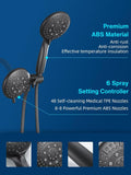 Cobbe 48-Setting High Pressure 3-Way Shower Head Combo, Hand Held Shower & Rain Shower Separately or Together, 4.7