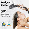 Cobbe 8 Functions Shower Head with handheld, High Pressure Shower Head Set with Hose Adjustable Bracket Rubber Washers (Matte Black) Cobbe