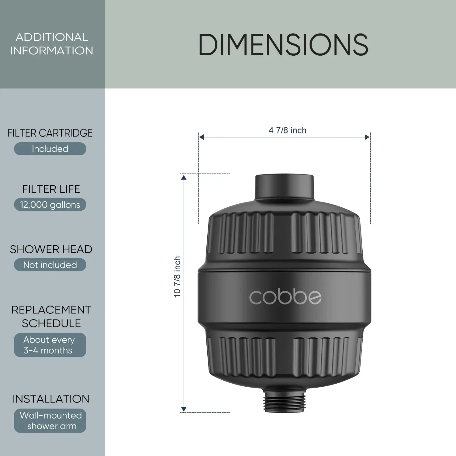 Cobbe Shower Filter for Hard Water Shower Head Filter, with 2 PCS Replacement Cobbe