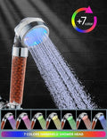 Cobbe Led Shower Head Set With Light,Handheld Showerhead with Hose and Base for Dry Skin&Hair,High Pressure Shower Heads With Filters-7 Colors Change Cyclically Cobbe