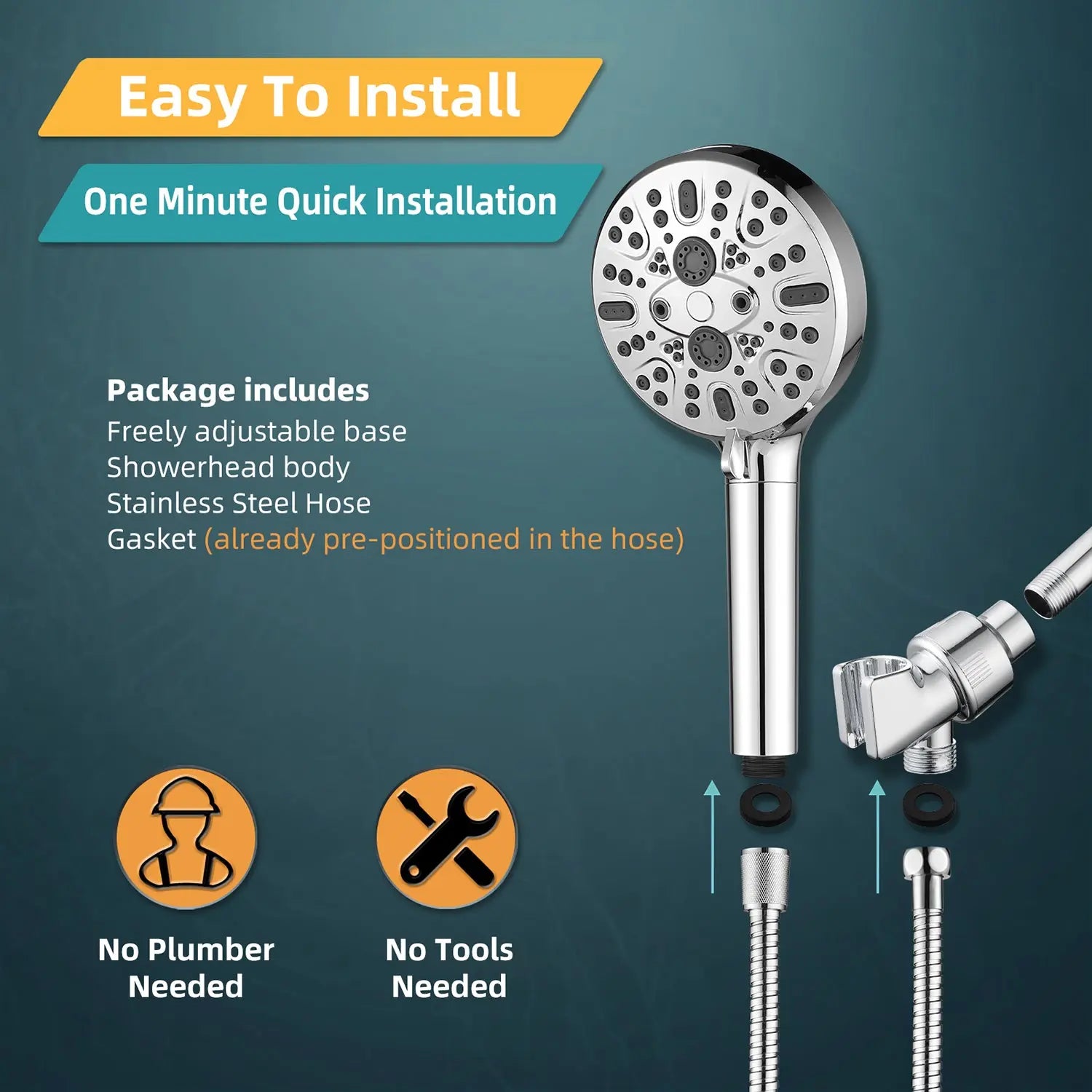 Cobbe Filtered Handheld Showerhead with 9 Spray Modes - Hard Water Filter Removes Chlorine & Impurities Cobbe