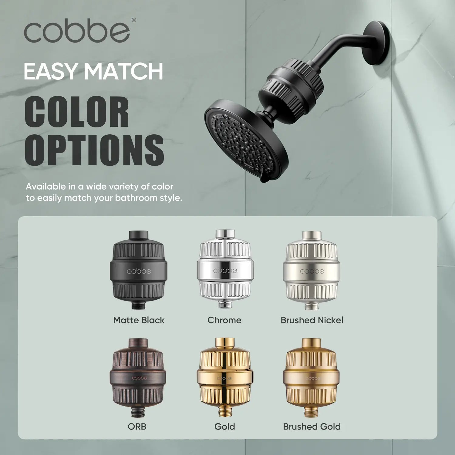 Cobbe Shower Filter for Hard Water Shower Head Filter, with 2 PCS Replacement Cobbe