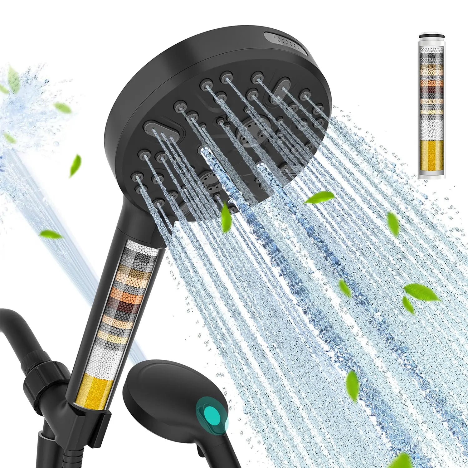 Cobbe Filtered Handheld Showerhead with 9 Spray Modes - Hard Water Filter Removes Chlorine & Impurities Cobbe