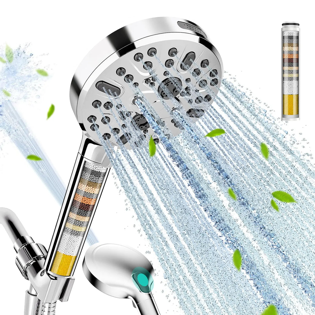 Cobbe Filtered Handheld Showerhead with 9 Spray Modes - Hard Water Filter Removes Chlorine & Impurities Cobbe
